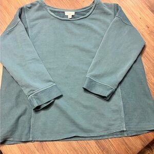 J. Jill Blue-Green Lightweight Crewneck Sweatshirt